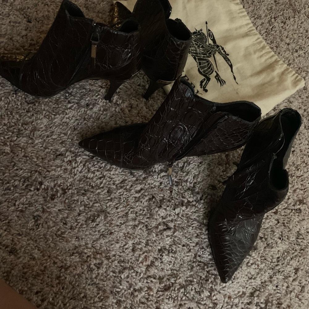 Burberry crocodile booties 100% authentic
